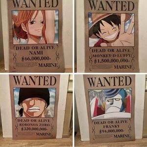 NEW - Wanted Dead Or Alive Marine Anime Posters- 7 Pieces Manga Series